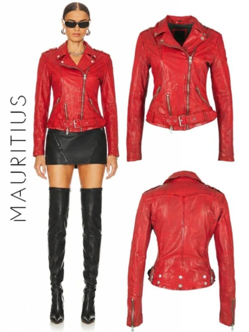 💥UBER STUNNING!💥Mauritius Wild 2 RF Lamb Leather Jacket in Lipstick Red